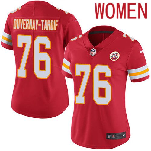 Women Kansas City Chiefs #76 Laurent Duvernay-Tardif Nike Red Vapor Limited NFL Jersey->women nfl jersey->Women Jersey